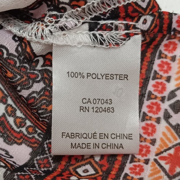 Women's Violet b. Sheer Hippie Boho Paisley Lightweight V-Neck Tunic Size Large - Picture 9 of 10